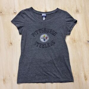 Y2K Pittsburgh Steelers Shirt Womens Large Gray NFL Football Reebok Graphic Tee